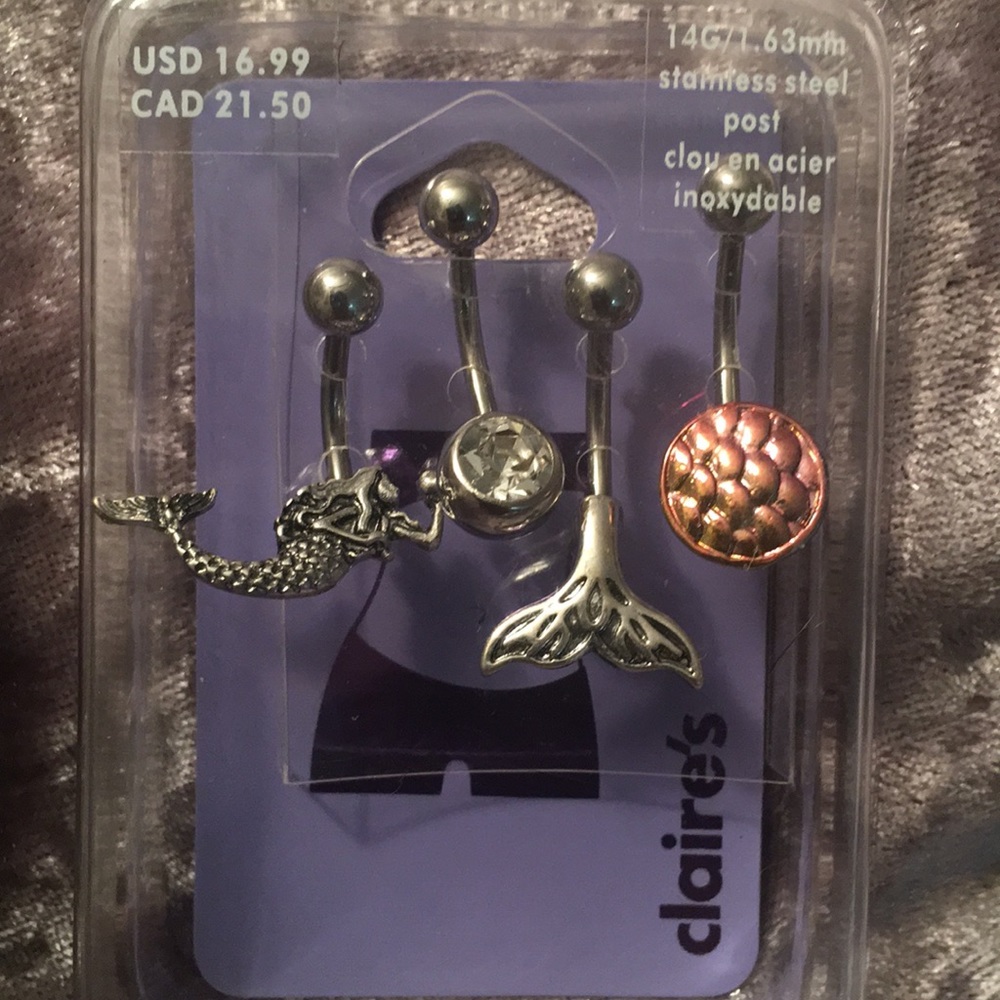 Claire’s mermaids belly rings